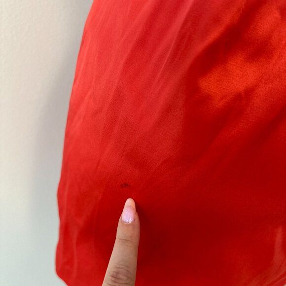 Black Halo Coral Red Pink Satin Sleeveless Sheath Career Dress Size 4 Womens - Picture 3 of 7